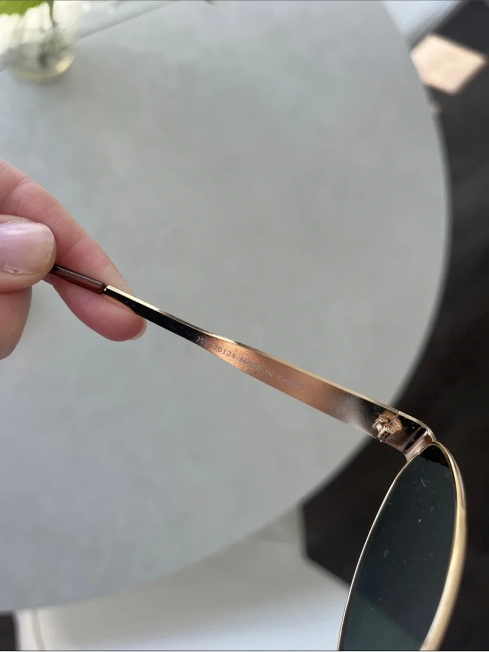 Gold Frame Oval Sunglasses